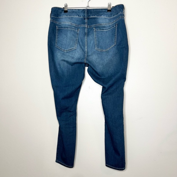 Torrid Denim Plus Size Indigo High Rise Tripe Button Front Denim Jean Jegging 18 - Picture 10 of 16
